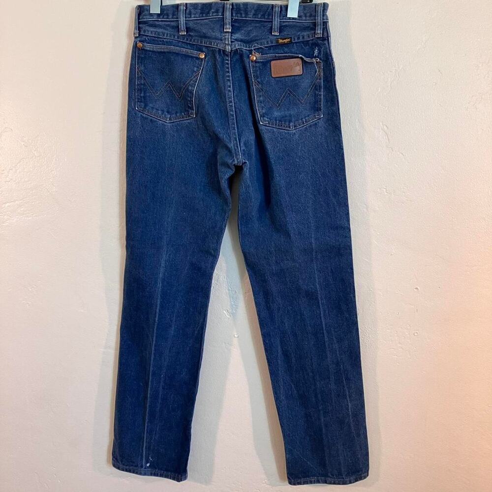 Vintage 80s Wrangler Denim Blue Jeans Cowboy Western Workwear - Picture 3 of 7